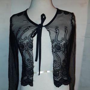 Moine U.S.A Black Sheer Shrug Cardigan Top Cover